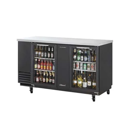 Turbo Air (TBB-3SG-N) 69" Wide Back Bar Refrigerator Cabinet featuring Two Glass Doors