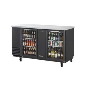 Turbo Air (TBB-3SG-N) 69" Wide Back Bar Refrigerator Cabinet featuring Two Glass Doors