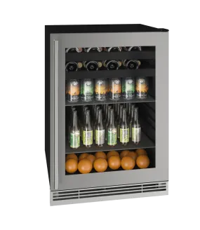 U-Line 24" Stainless Frame Beverage Center UHBV124-SG01A