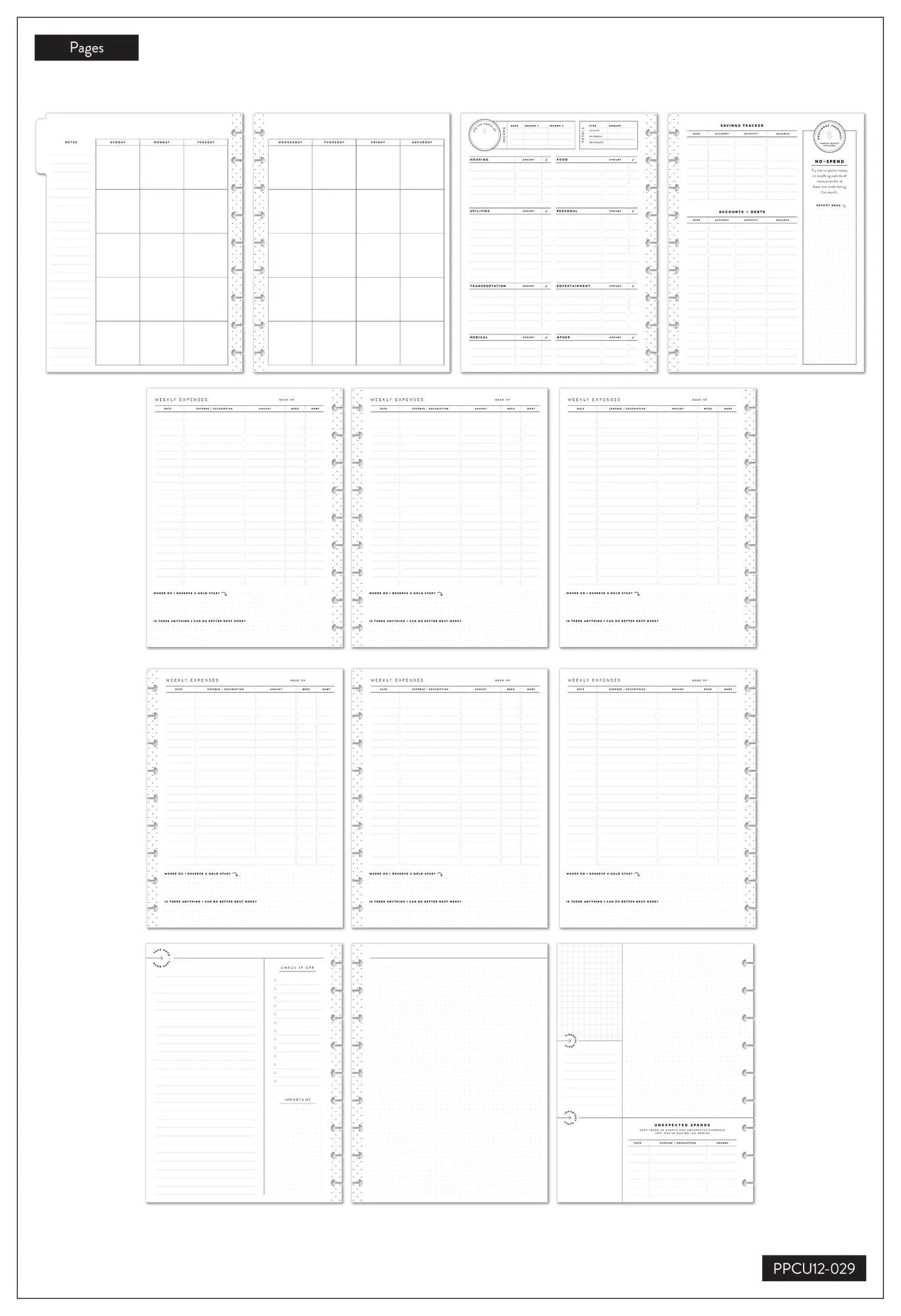 Undated Hello Savings Classic Budget Happy Planner - 12 Months