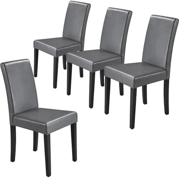 Yaheetech Dining Living Room PU Cushion Chairs 4pcs